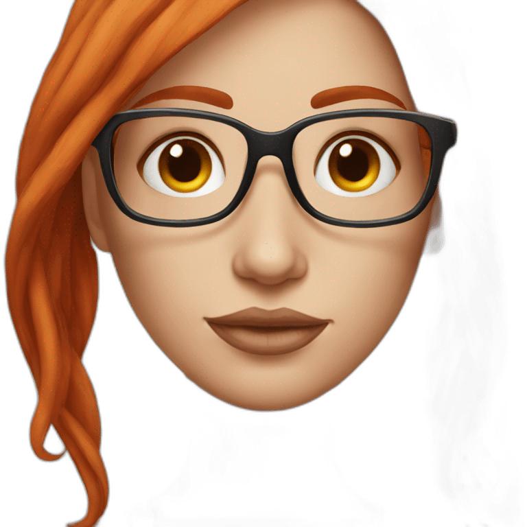 Tattooed redhead with square glasses emoji