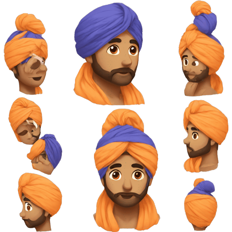 A Sikh with Turban in aesthetic looks emoji