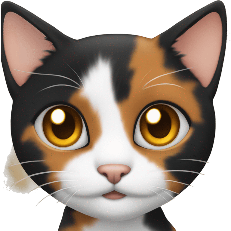 calico cat with more black less orange emoji