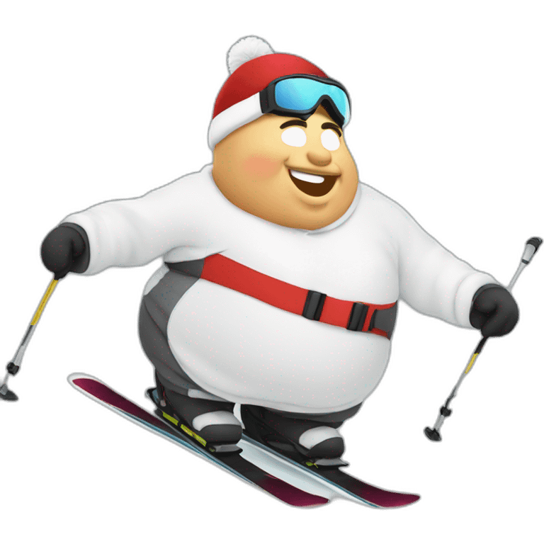 Fat man skiing emoji