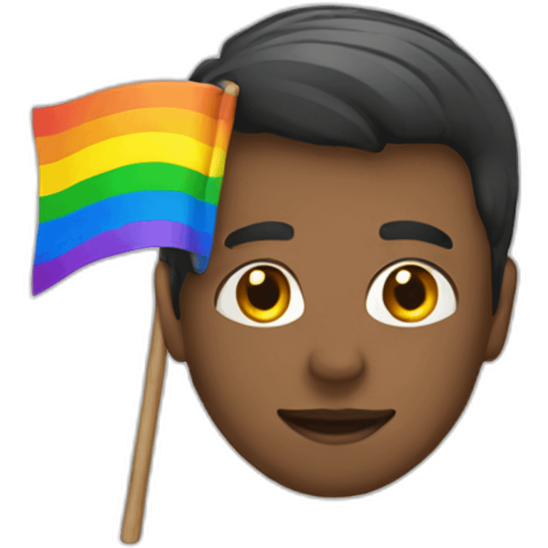 man with rainbow flag emoji