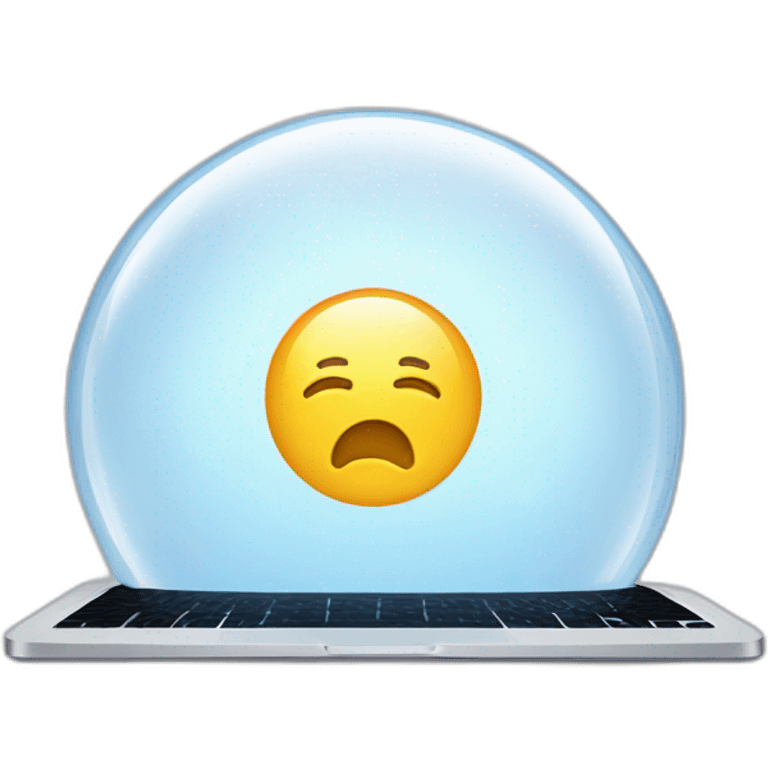 macbook inside a bubble emoji