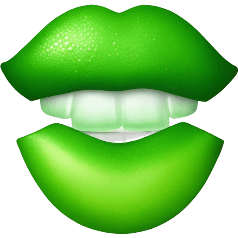 Green lips with a lime emoji