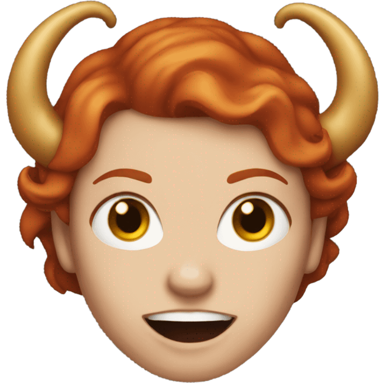 Redhead woman with horns and fangs  emoji