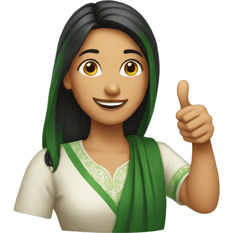 A PAKISTANI WOMAN WITH THUMBS UP emoji