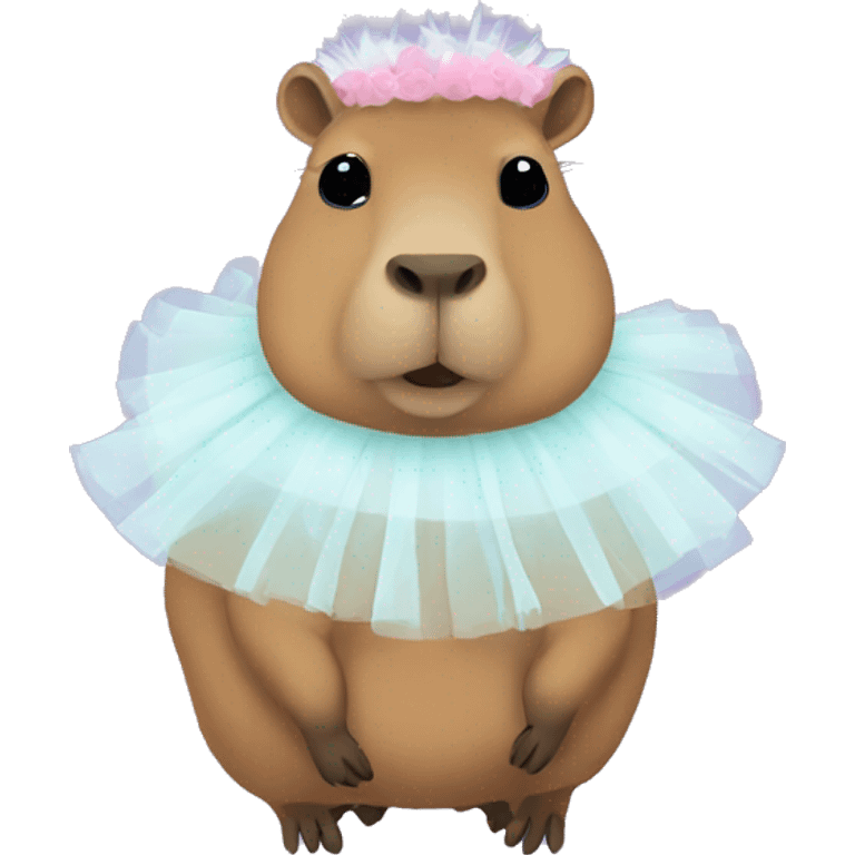 A capybara wearing a tutu and being sassy emoji