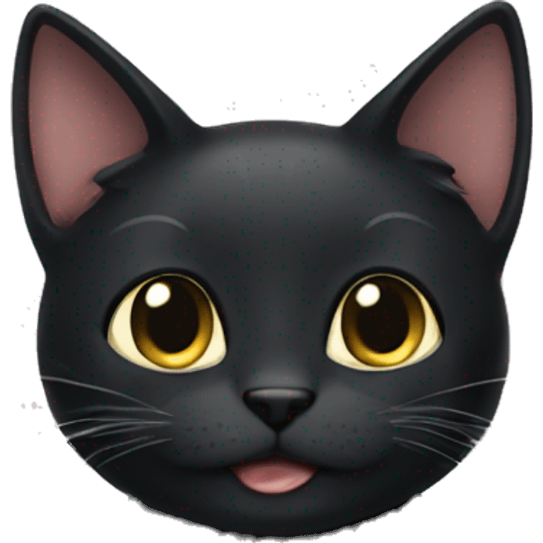 Black cat purring emoji