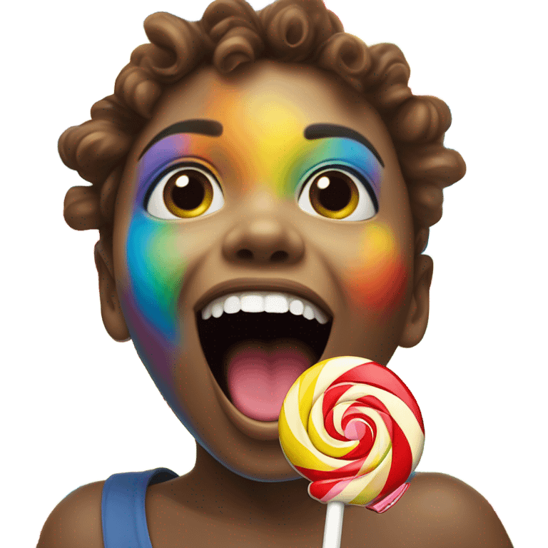 Licking lollipop emoji