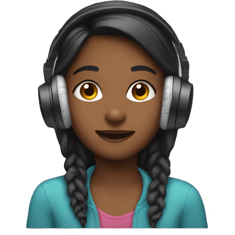 Girl with headphones  emoji