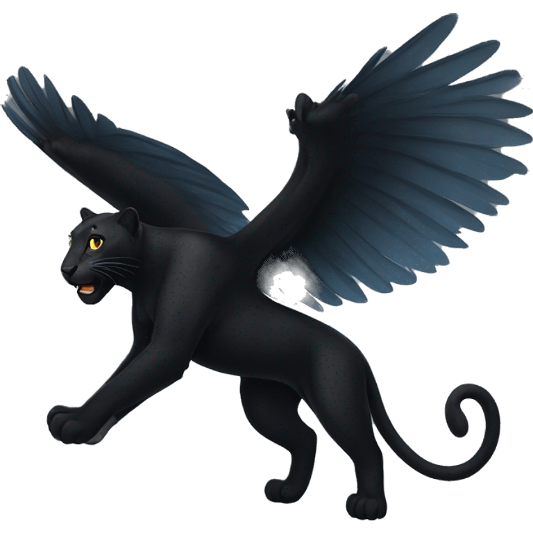 winged black leopard emoji