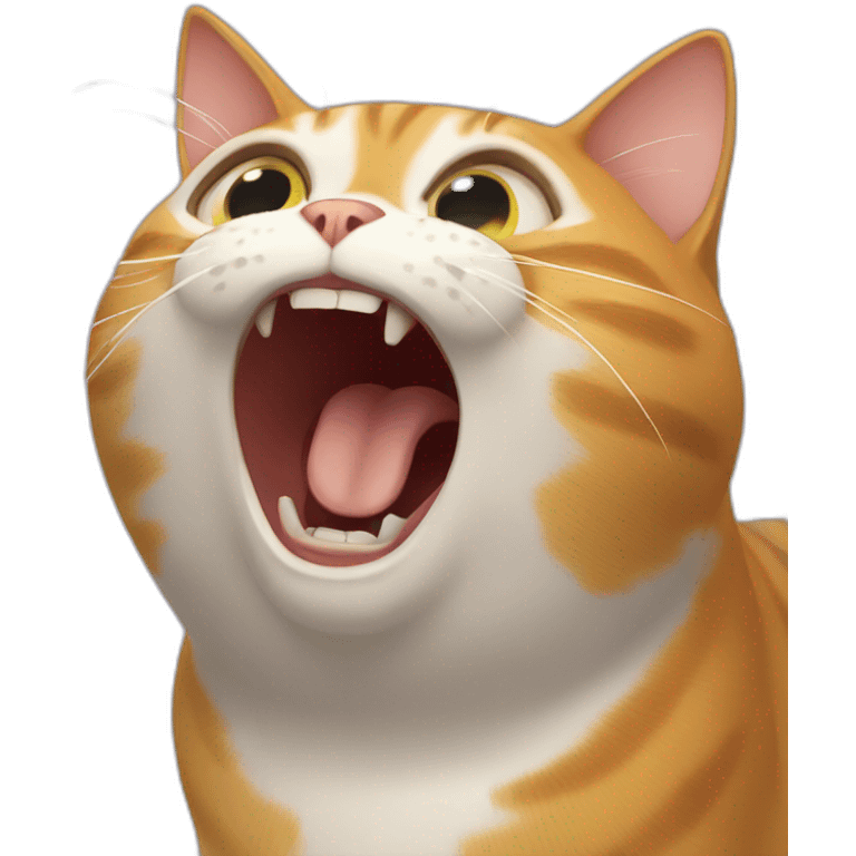 cat screaming at code emoji