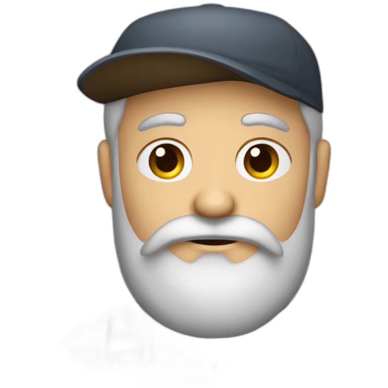 mature man with beard and English cap emoji