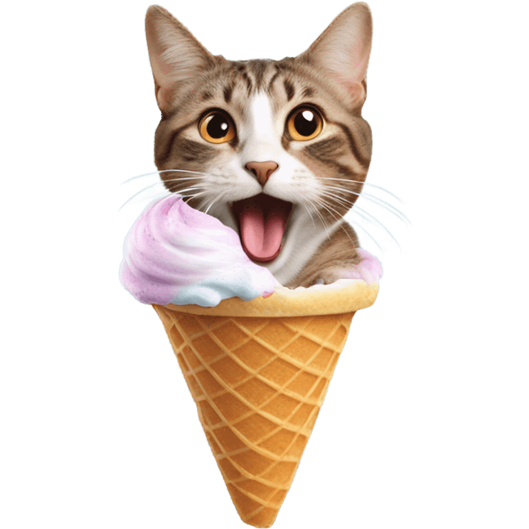 Cat eating icecream  emoji