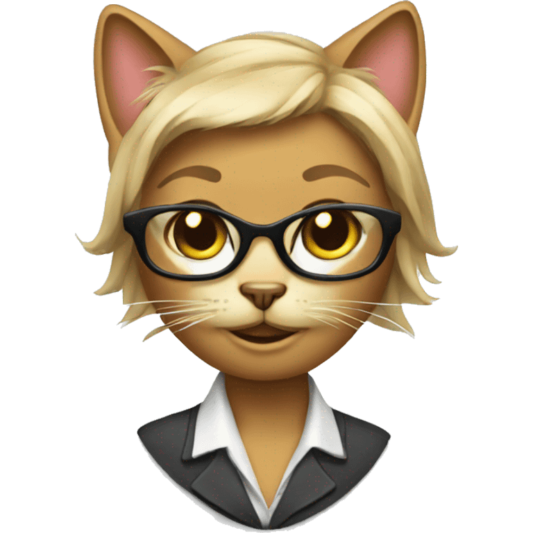 cool lady business cat emoji