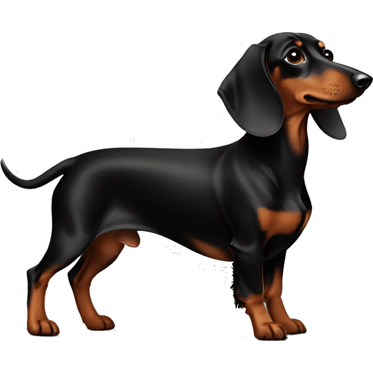 black and brown dachshund full body emoji