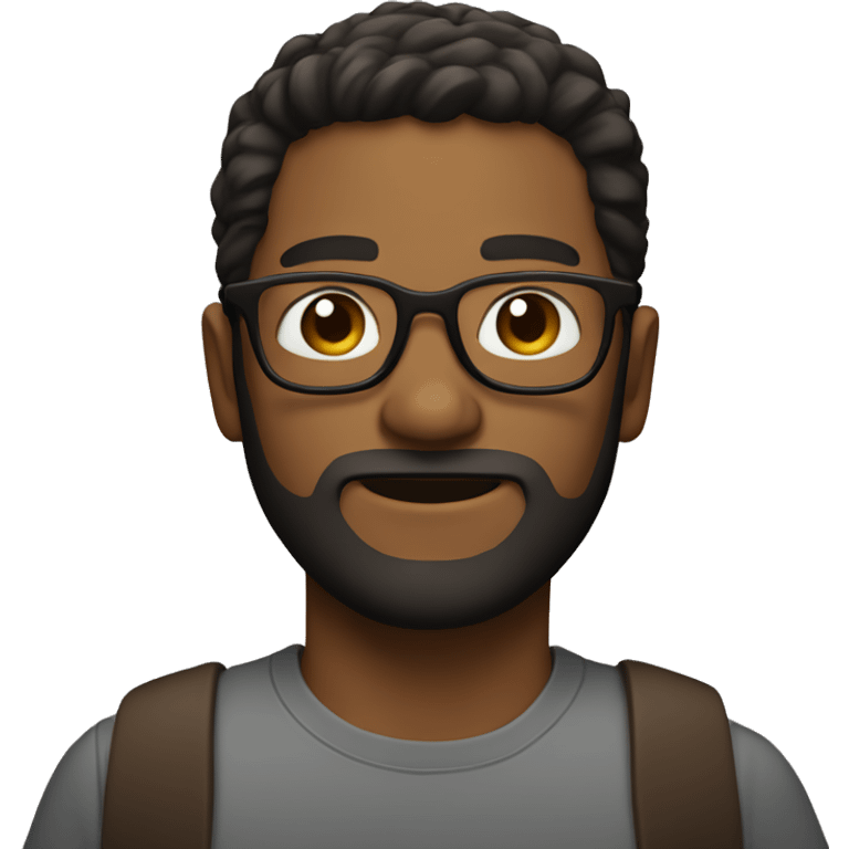 Brown Guy with a small beard and glasses emoji