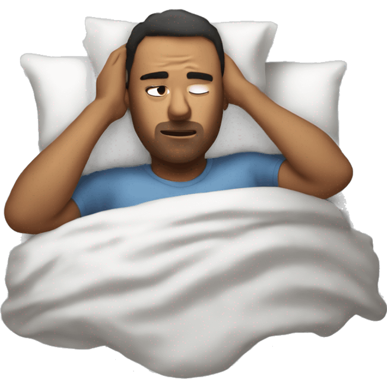 Man trying to wake up in early morning emoji