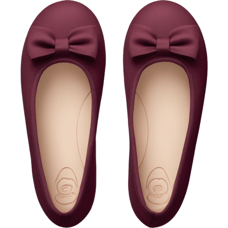 Chaussons ballerines isotoner avec noeud pour femme en tissu semelle du dessous en cuir de couleur bordeaux très féminine  emoji