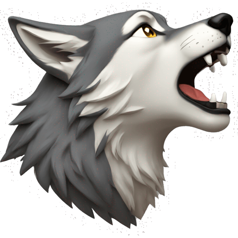 howling wolf realistic emoji