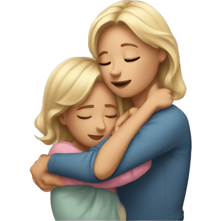 daughter huging mom emoji