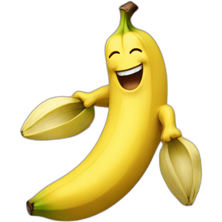 Laughing banana emoji