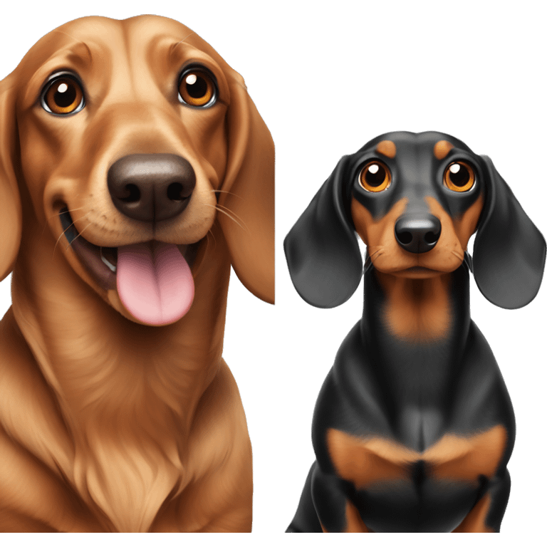 2 different daschund  emoji