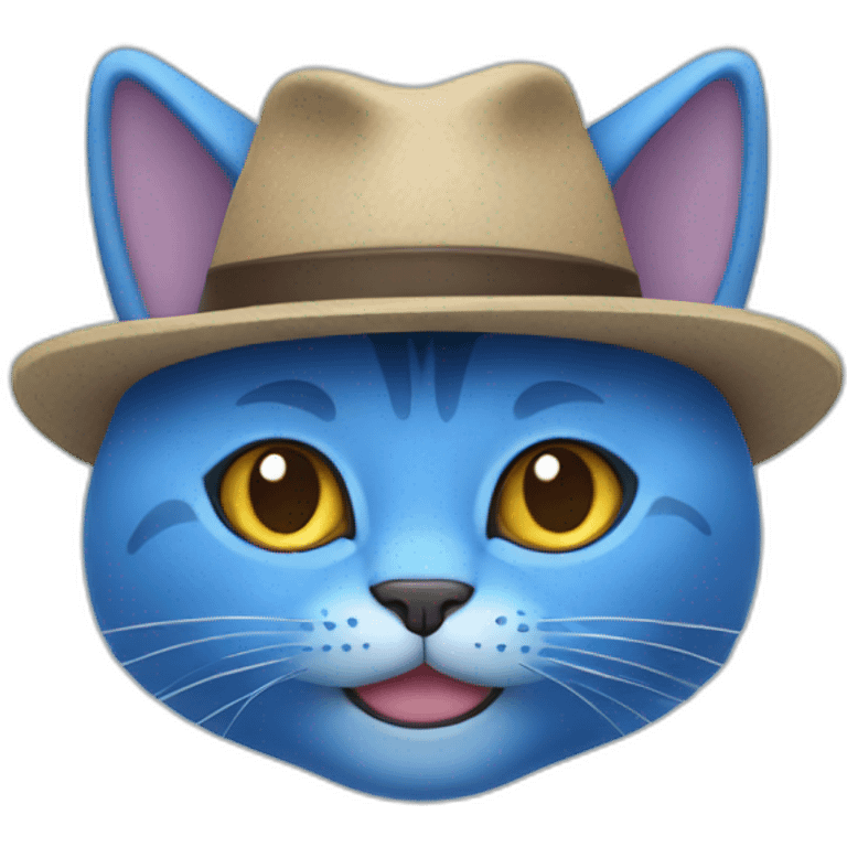 Blue cat with a hat emoji