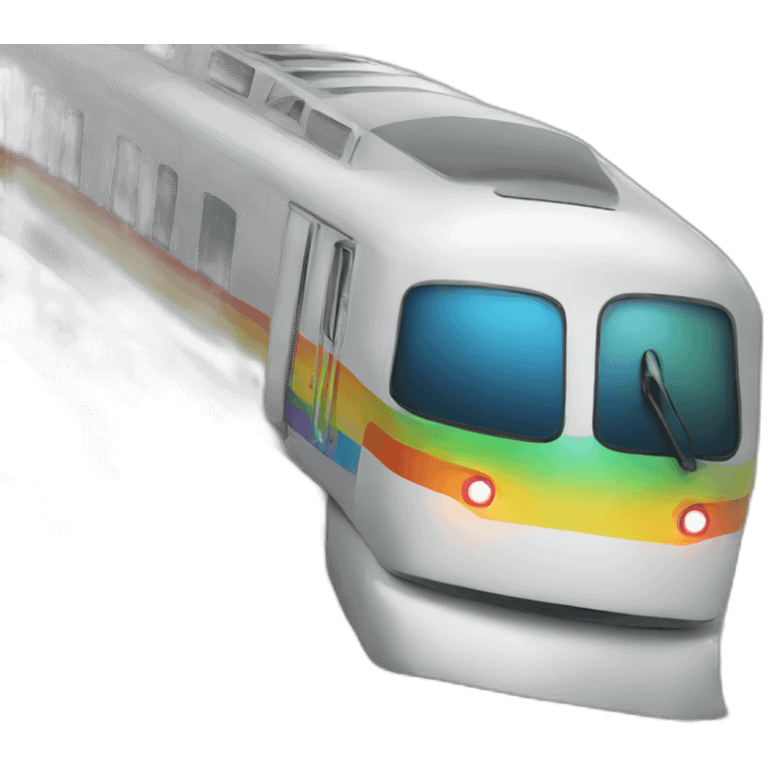 Train on a rainbow track emoji