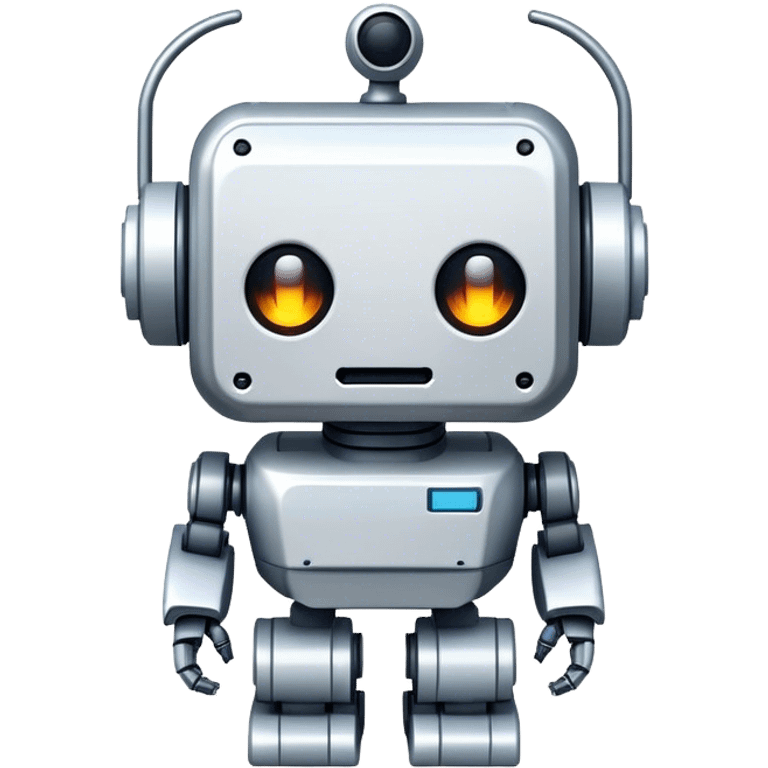 Create a Pixelated robot emoji. Needs to be cartoonish with an outline aro emoji