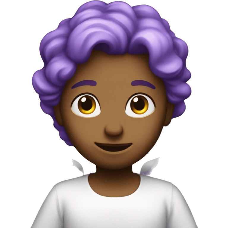 An evangelical angel in fnt of. Purple galxy emoji