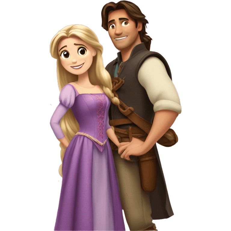 Rapunzel with Flynn rider emoji