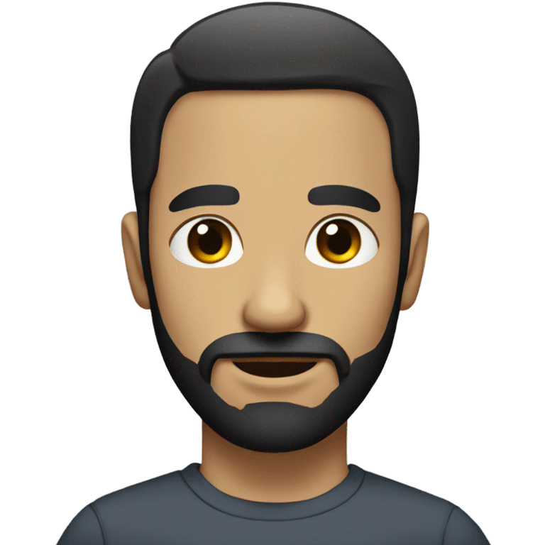 full Man with short black hair and circular beard emoji