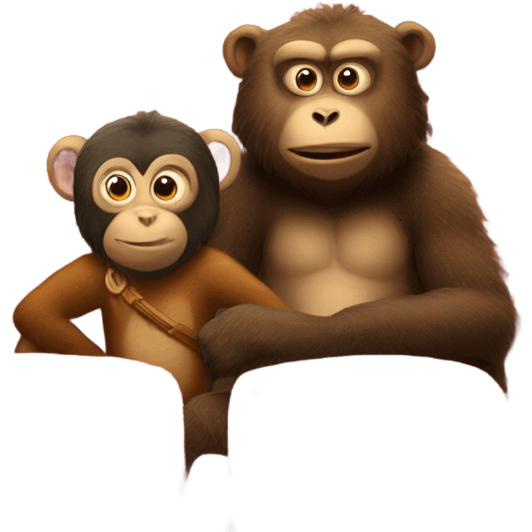 A bear and a monkey watching Interstellar at the cinema emoji