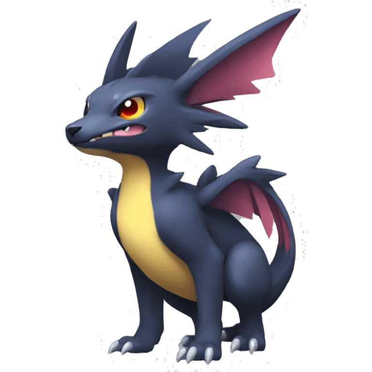 cool edgy cute colorful Dark-type nargacuga Pokémon full body emoji