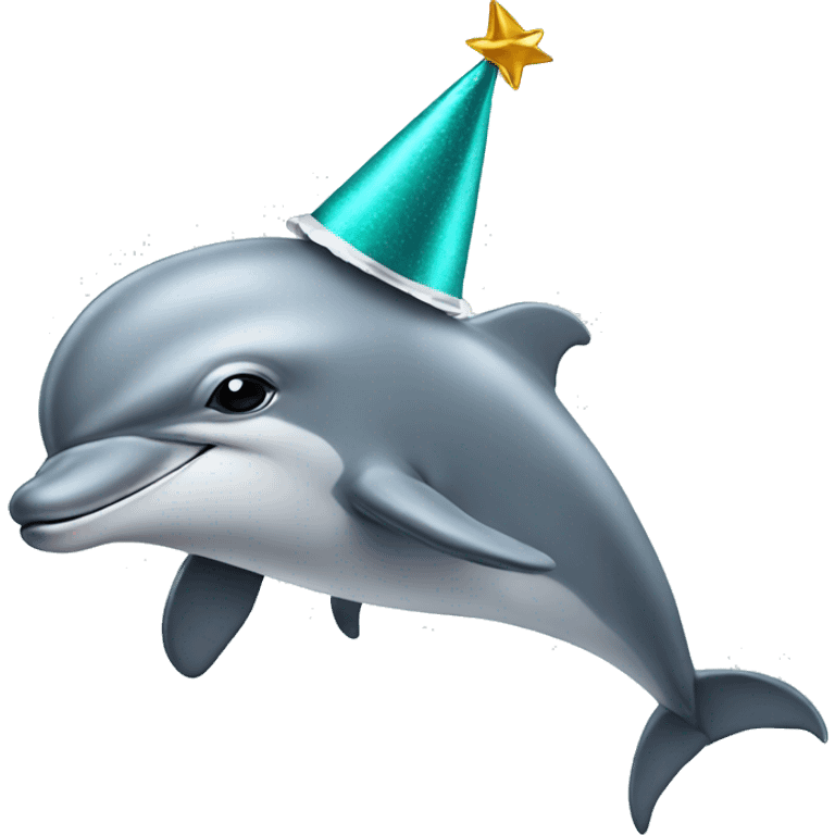 dolphin with a party hat emoji