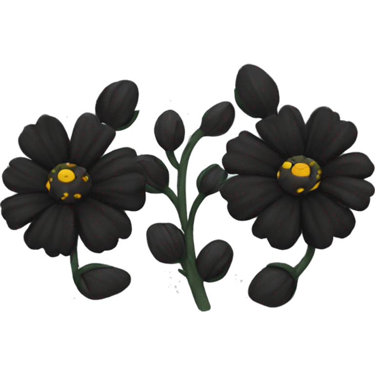 I black flowers  emoji