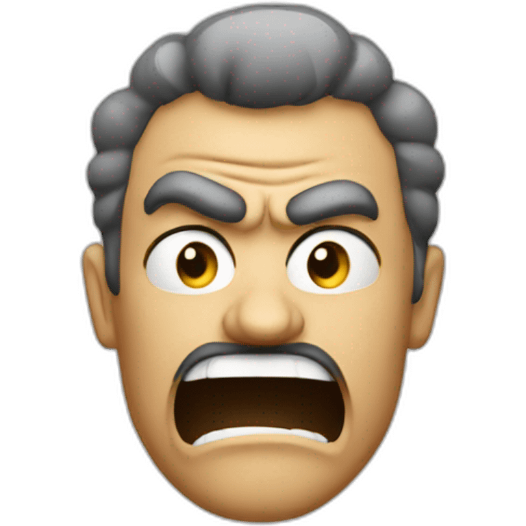 Angry guy with smoke coming out his nose emoji