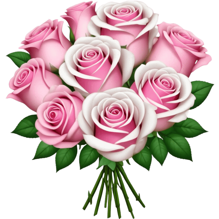 pink white roses bouquet  emoji