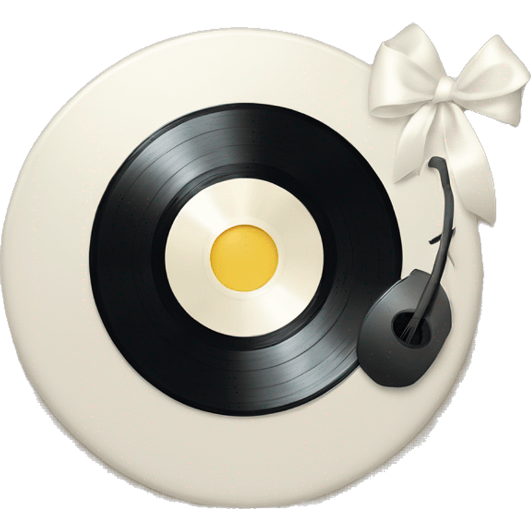  vinyl record with white bow emoji