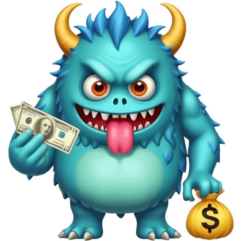 Monster taking money emoji