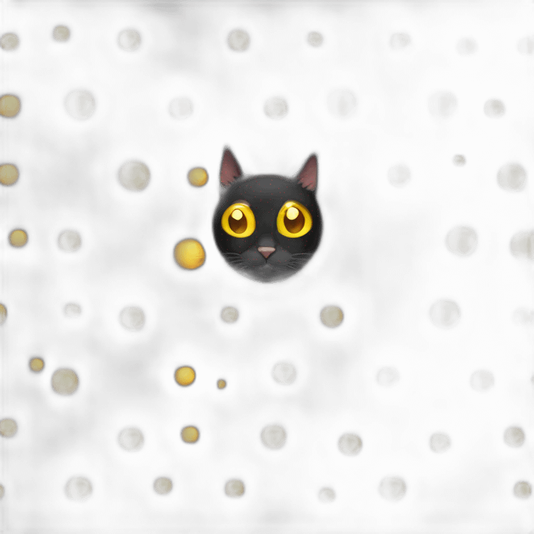 Old black cat with yellow eyes emoji