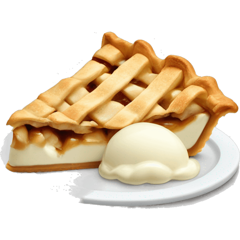 Apple pie slice with vanilla ice cream emoji