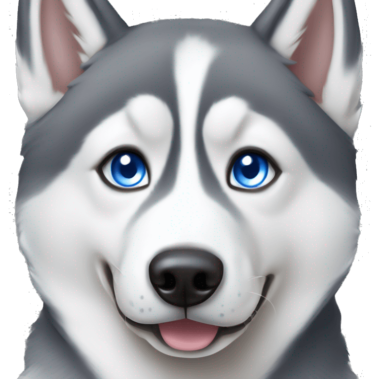 Gray Siberian Husky with blue eyes  emoji