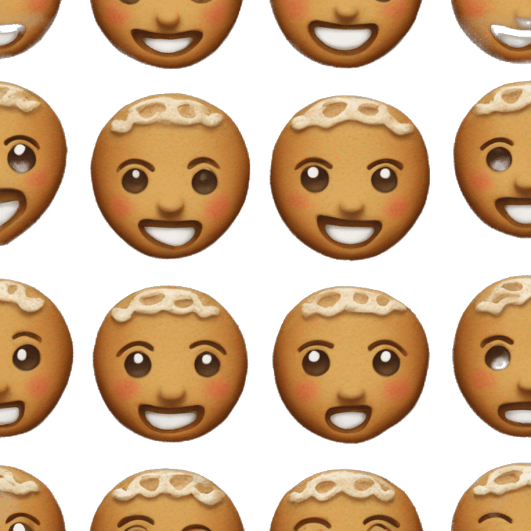 Gingerbread but eyes and smile made of sugar emoji