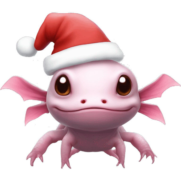 Axolotl with a Santa hat   emoji