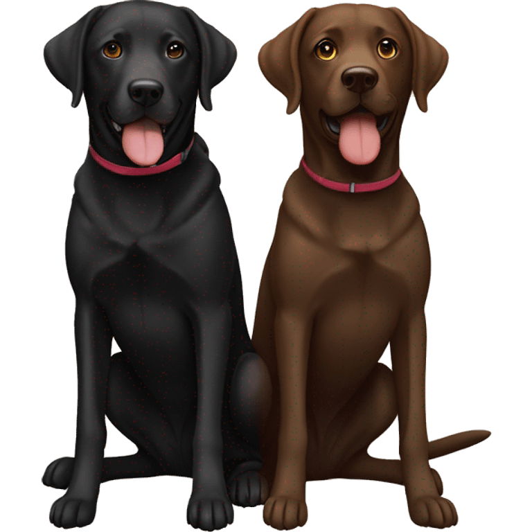 black lab and brown lab next to each other emoji