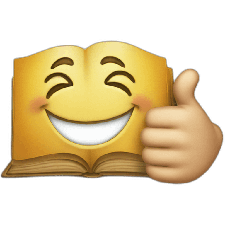 Book with a smile an thumbs up emoji