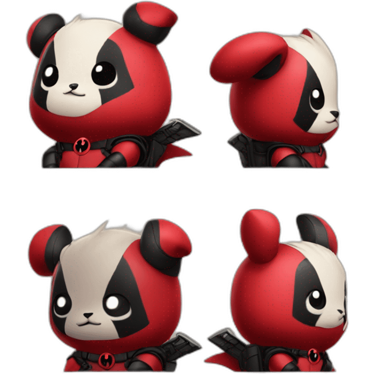 Pikashu as deadpool cute emoji