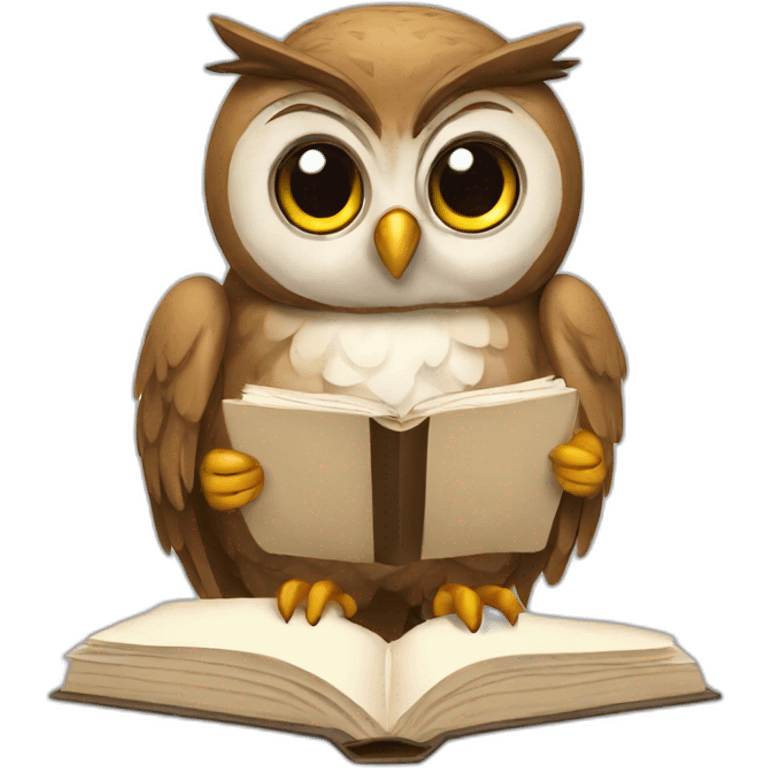 Owl studying emoji