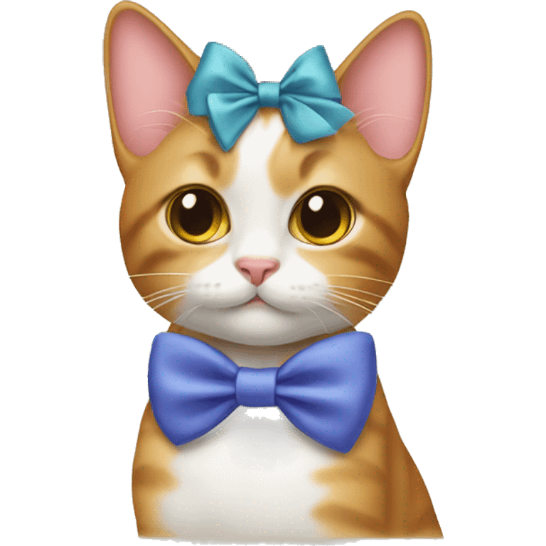 cat wearing a bow on ear emoji